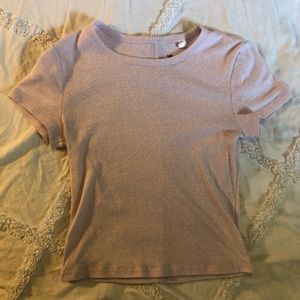Light pink ribbed crop top
